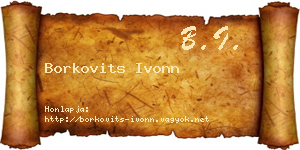 Borkovits Ivonn névjegykártya